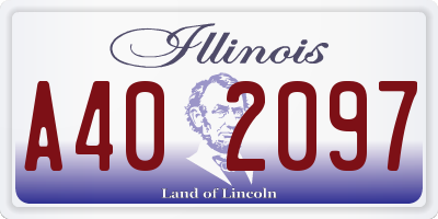 IL license plate A402097