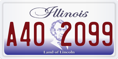 IL license plate A402099