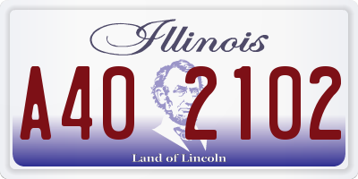 IL license plate A402102