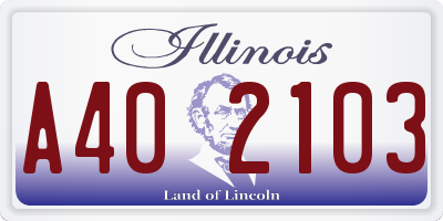 IL license plate A402103