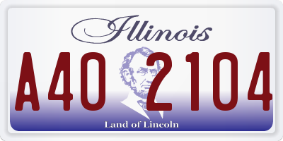 IL license plate A402104