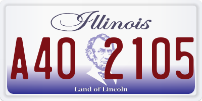 IL license plate A402105
