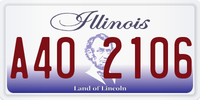 IL license plate A402106