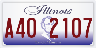 IL license plate A402107