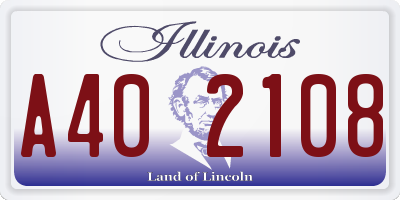 IL license plate A402108