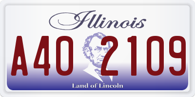 IL license plate A402109