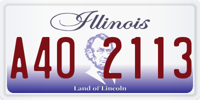 IL license plate A402113