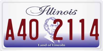 IL license plate A402114