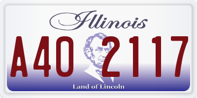 IL license plate A402117