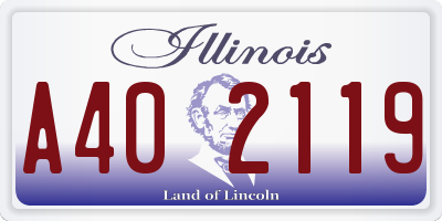 IL license plate A402119