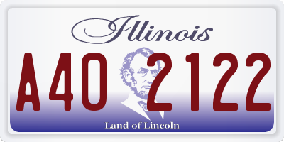 IL license plate A402122