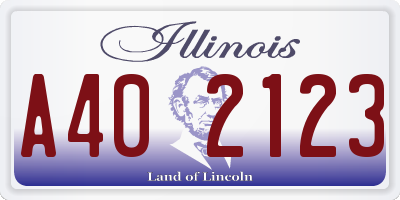 IL license plate A402123
