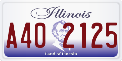 IL license plate A402125