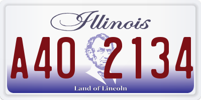 IL license plate A402134
