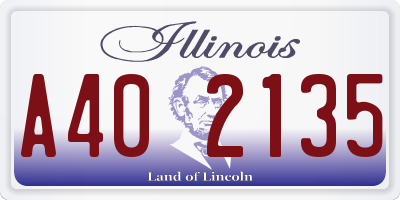 IL license plate A402135