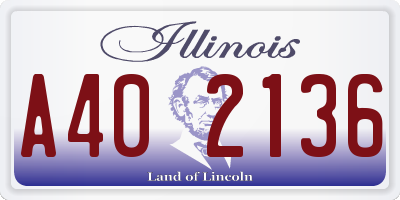 IL license plate A402136