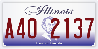 IL license plate A402137