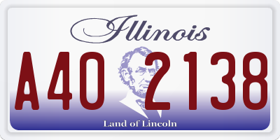 IL license plate A402138