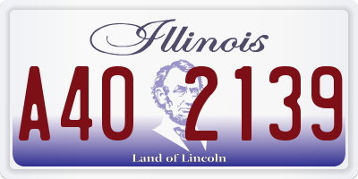 IL license plate A402139