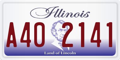 IL license plate A402141