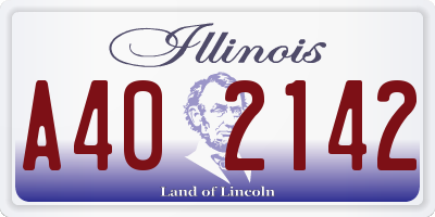 IL license plate A402142