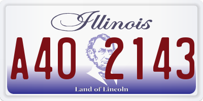 IL license plate A402143