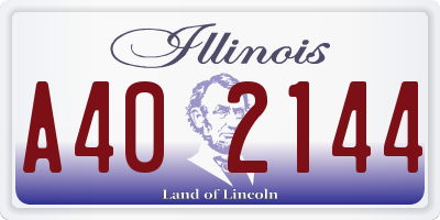 IL license plate A402144