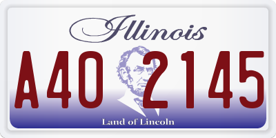 IL license plate A402145
