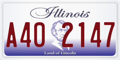 IL license plate A402147