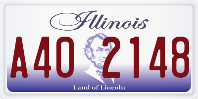 IL license plate A402148