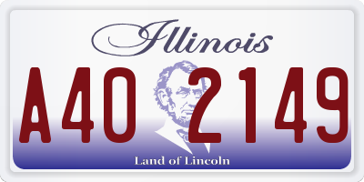 IL license plate A402149