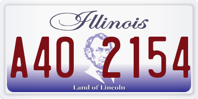IL license plate A402154