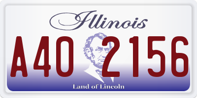 IL license plate A402156