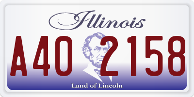 IL license plate A402158