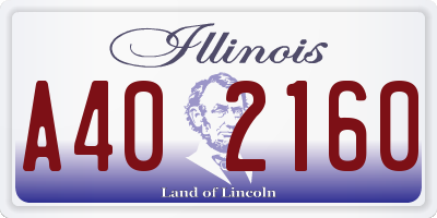 IL license plate A402160