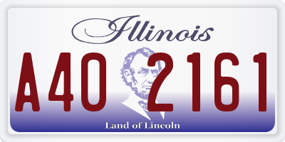 IL license plate A402161
