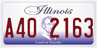 IL license plate A402163