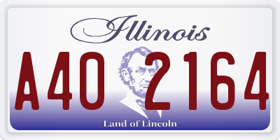 IL license plate A402164