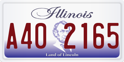 IL license plate A402165