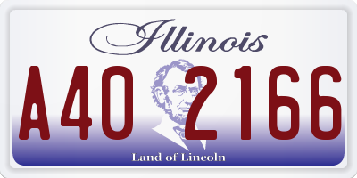 IL license plate A402166