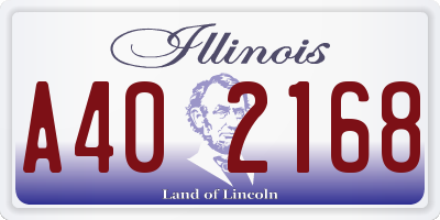 IL license plate A402168