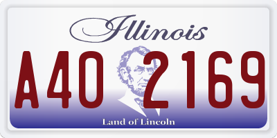 IL license plate A402169