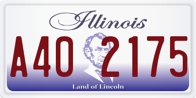IL license plate A402175