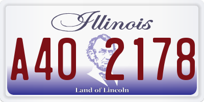 IL license plate A402178