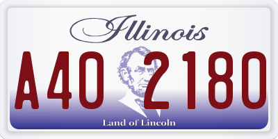 IL license plate A402180