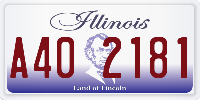 IL license plate A402181