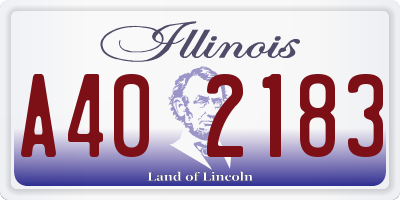 IL license plate A402183