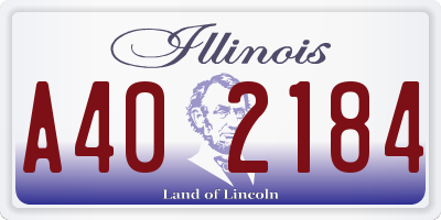 IL license plate A402184