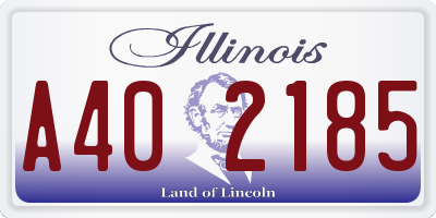 IL license plate A402185