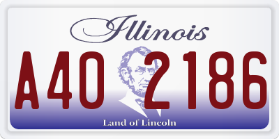 IL license plate A402186